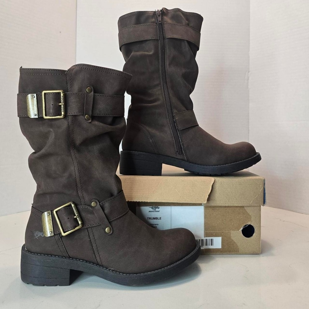 Rocket Dog Trumble Brown Biker Boot Womens Size 6.5 US